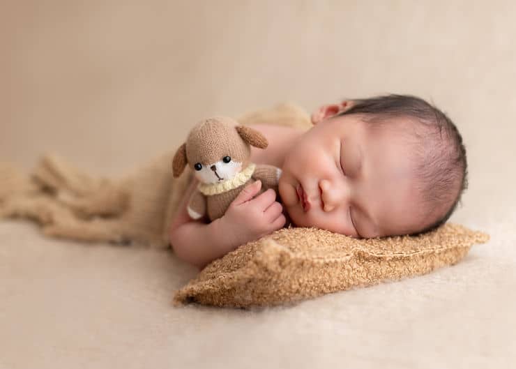 Edmonton baby photographer best shoot with teddy.
